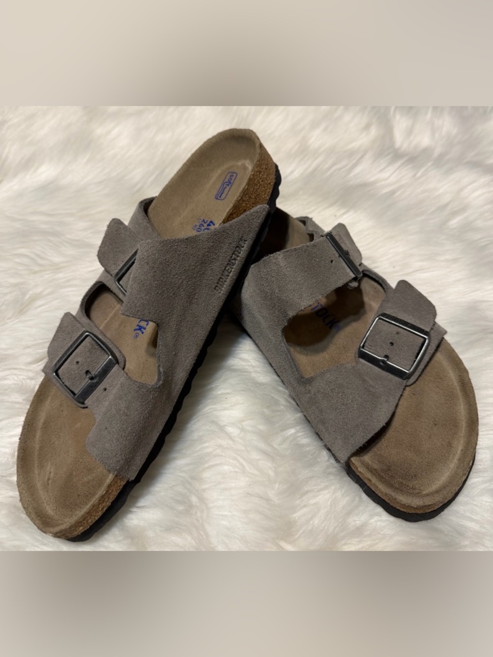 Birkenstock Arizona Suede Double Strap Sandal - Gray Taupe